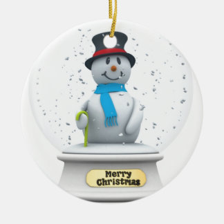 Snowman Snow Wereldbol Keramisch Ornament