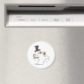Snowman Snowball Fight Magneet (Insitu (Vaatwasser))