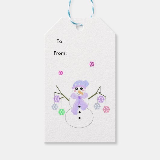 Snowman Snowflake Collector Cadeaulabel (Voorkant)