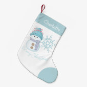 Snowman Snowflake Cute kerststop Kleine Kerstsok (Voorkant (Hangend))