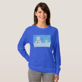 Snowman Snowflake Festive Winter Custom Monogram T-shirt (Voorkant volledig)