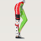 Snowman / Snowflake / Kerstmis / Groen & Rood Leggings (Rechts)