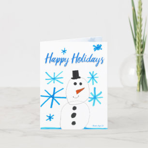 Snowman Snowflake Scene van Ryan Holiday Kaart