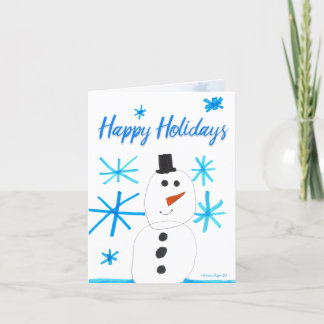 Snowman Snowflake Scene van Ryan Holiday Kaart
