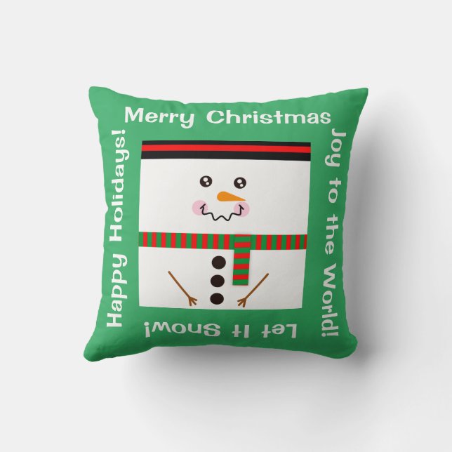 Snowman Snowflake Sierkussen (Achterkant)