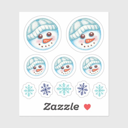 Snowman Snowflake Stickers (Vel)