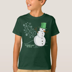 Snowman Snowflakes Funny Cartoon T-shirt