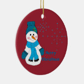 Snowman Snowflakes Keramisch Ornament (Rechts)