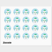 Snowman Snowflakes, met prettige kerst Ronde Sticker (Vel)