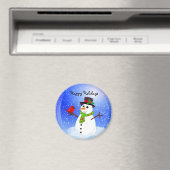 Snowman Snowglobe - Happy Holidays Magnet (In Situ (Lave-vaisselle))
