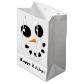Snowman Snowoman Face Joyeux vacances Sac cadeau (Devant Angle)