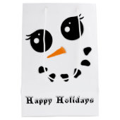 Snowman Snowoman Face Joyeux vacances Sac cadeau (Dos)