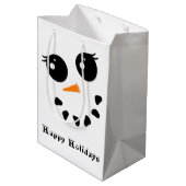 Snowman Snowoman Face Joyeux vacances Sac cadeau (Dos Angle)