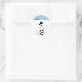 Snowman Soccer Gift Label (Tas)