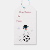 Snowman Soccer Player Cadeaulabel (Voorkant)