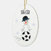 Snowman Soccer Player Keramisch Ornament (Links)