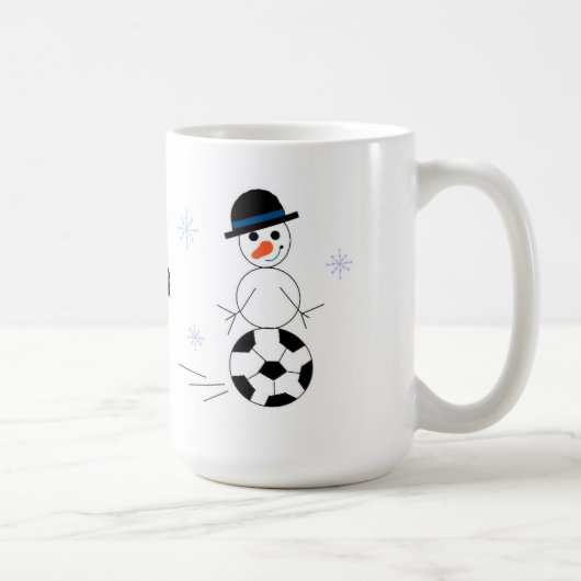 Snowman Soccer Player Koffiemok (Rechts)