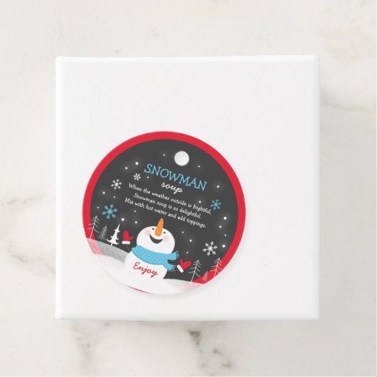 Snowman Soup-kerstcadeautje met warme chocolade Bedankjes Labels (In situ)