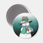 Snowman souriant, Cardinal dans un aimant d'orage  (Recto/Verso)