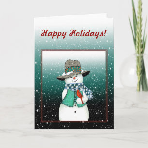 Snowman souriant, Cardinal sur une carte d'orage d