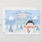 Snowman souriant Invitation de fête d'anniversaire (Devant)