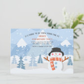 Snowman souriant Invitation de fête d'anniversaire (Debout devant)