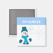 Snowman - Sparkle Magneet (Voorkant / Achterkant)