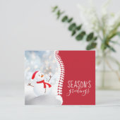 Snowman Spine Chiropractic Feestdagenkaart (Staand voorkant)