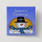 Snowman Square Button (Voorkant)