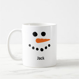 Snowman staat voor mok. Personaliseer met naam. Koffiemok