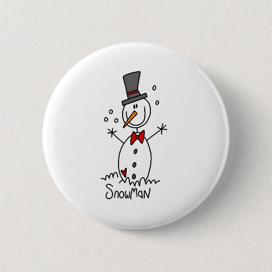 Snowman Stick Figuur Button (Voorkant)