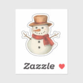 Snowman Sticker | Cozy Winter Character Doodle (Vel)