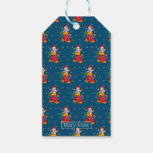 Snowman Stocking Candy Cane Snowflakes Patroon Cadeaulabel (Achterkant)