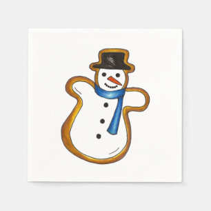 Snowman Sugar Cookie Kerstmis Winter Hanukkah Servetten