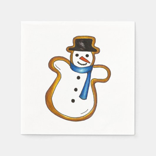 Snowman Sugar Cookie Kerstmis Winter Hanukkah Servetten (Voorkant)
