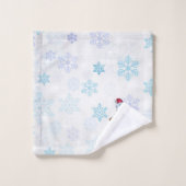 Snowman sur le kit de serviettes de bain Skis (Gant de toilette)