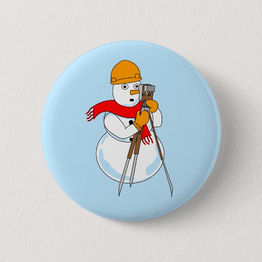 Snowman Surveyor Ronde Button 5,7 Cm (Voorkant)