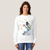Snowman Sweatshirt voor dames  (Voorkant volledig)
