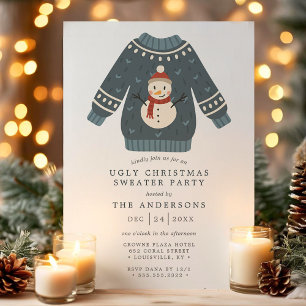Snowman Tacky Ugly kerstSweater Party Kaart
