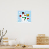 Snowman tenant Une Poster De Balles (Cuisine)