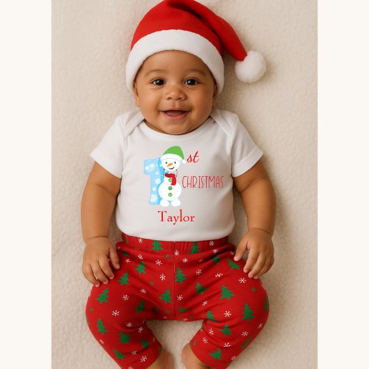 Snowman Theme Baby Eerste Kerstmis Romper
