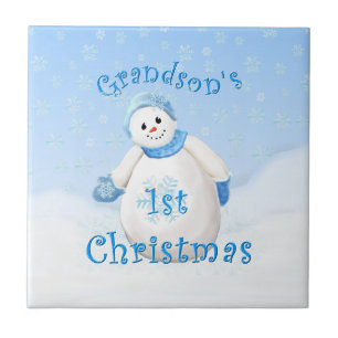 Snowman Tile, eerste kerstfeest Tegeltje