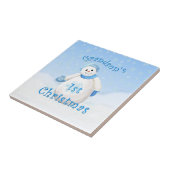 Snowman Tile, eerste kerstfeest Tegeltje (Zijkant)