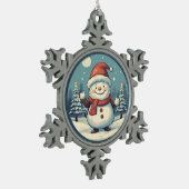 Snowman Tin Sneeuwvlok Ornament (Links)
