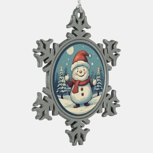 Snowman Tin Sneeuwvlok Ornament (Links)