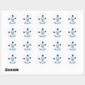 Snowman Tossing Balls Ronde Sticker (Vel)