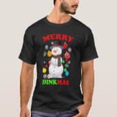 Snowman Tree Lights Pickleba T-shirt (Voorkant)