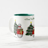Snowman Tree Mug de Noël personnalisé (Devant gauche)