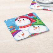 Snowman Trio Onderzetter (Schuin)