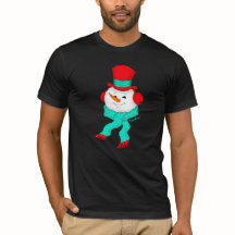 Snowman Tunes Christmas Dark T-Shirt